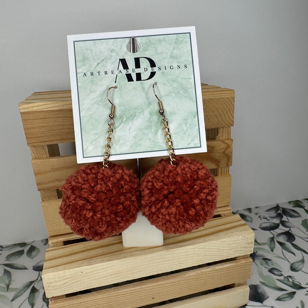 Autumn Pom Pom Earring Set - Picture 7 of 8